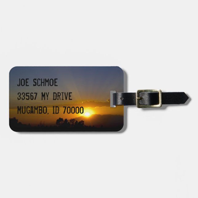 Sunset Over the Valley Luggage Tag (Front Horizontal)