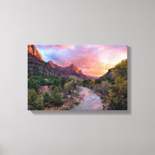 Sunset Over the Watchman Canvas Print