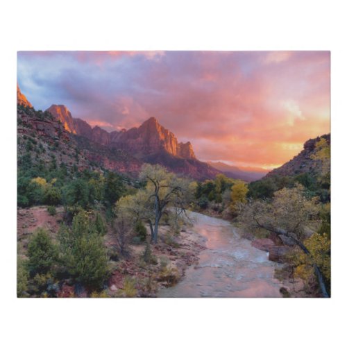 Sunset Over the Watchman Faux Canvas Print