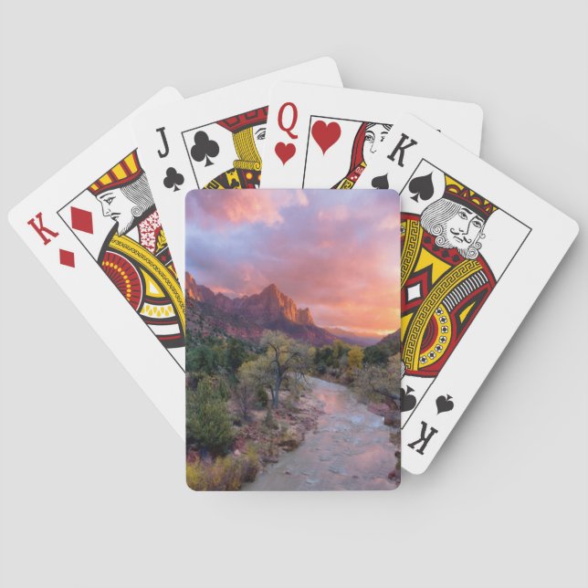 Sunset Over the Watchman Poker Cards (Back)