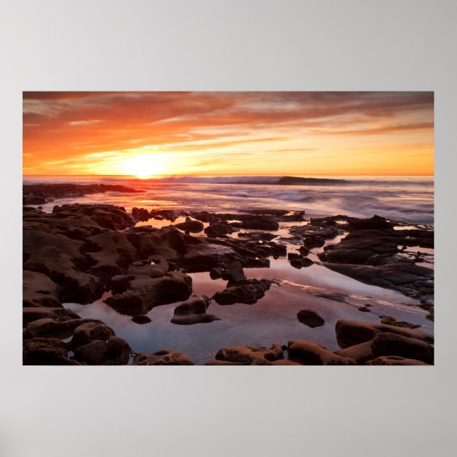 Sunset Over Tide Pools Poster (Front)