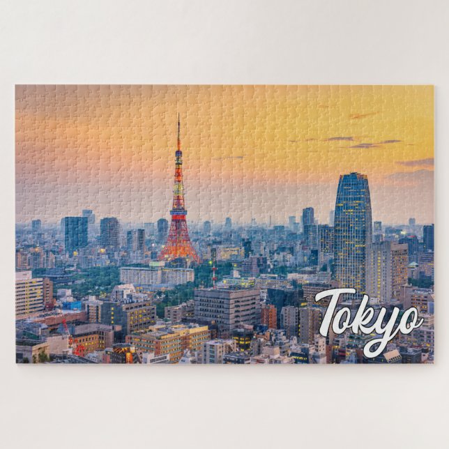 Sunset Over Tokyo, Japan Jigsaw Puzzle (Horizontal)
