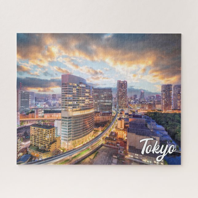Sunset Over Tokyo, Japan Jigsaw Puzzle (Horizontal)