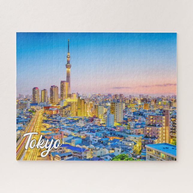 Sunset Over Tokyo, Japan Jigsaw Puzzle (Horizontal)