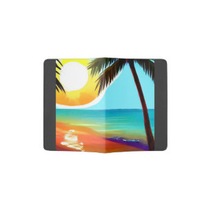 Sunset over tropical Island, sunset Passport Holder