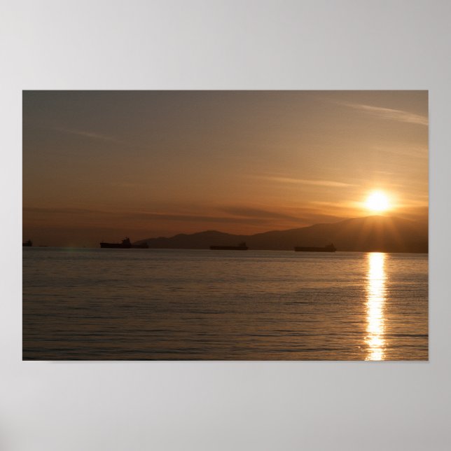 Sunset over Vancouver Bay - Canada Poster (Front)
