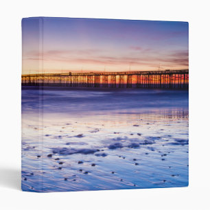 Sunset Over Ventura Pier And Beach 3 Ring Binder