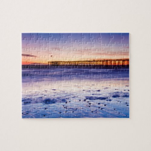 Sunset Over Ventura Pier And Beach Jigsaw Puzzle