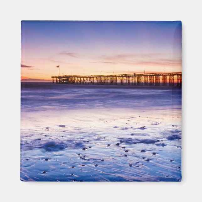 Sunset Over Ventura Pier And Beach Magnet (Front)