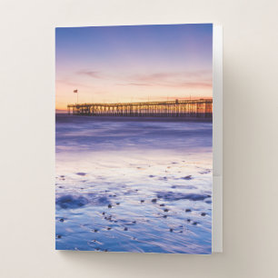 Sunset Over Ventura Pier And Beach Pocket Folder