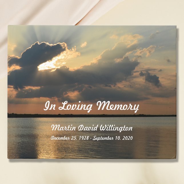 Sunset over Water Funeral or Memorial Guest Book (Creator Uploaded)
