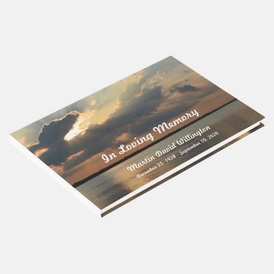 Sunset over Water Funeral or Memorial Guest Book | Zazzle.com
