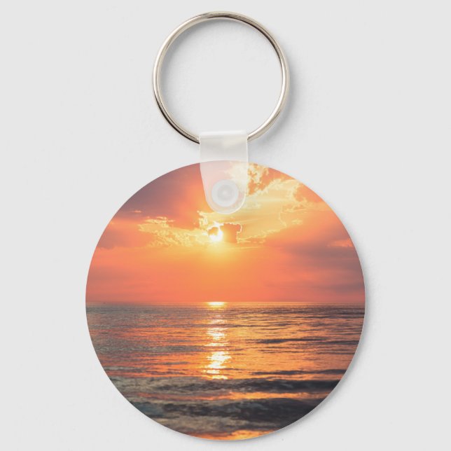 sunset over water keychain (Front)