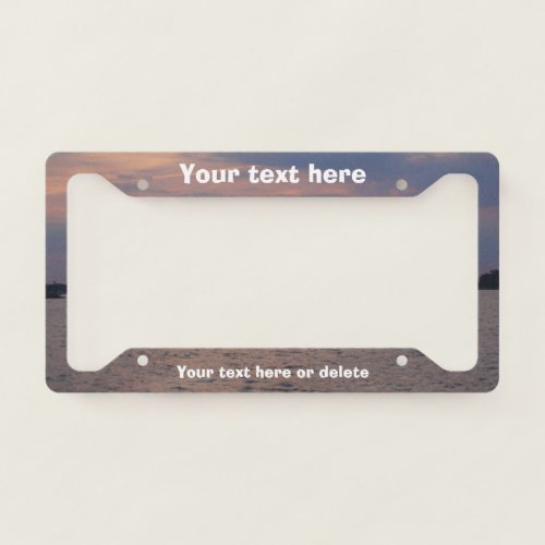 Sunset Over Water License Plate Frame