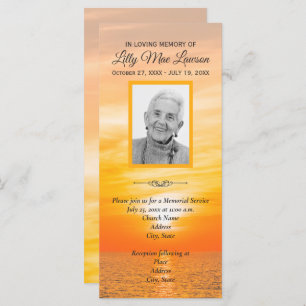 Sunset over Water Memorial Service Invitations