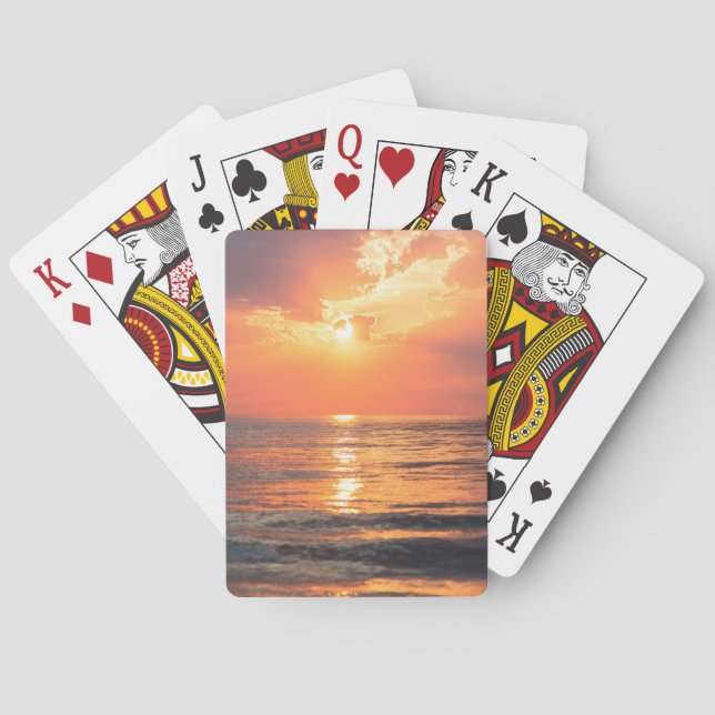 sunset over water poker cards (Back)