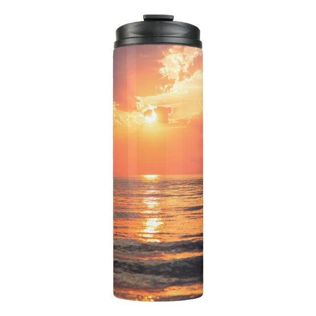 sunset over water thermal tumbler (Front)