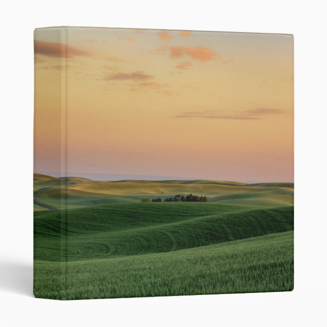Sunset over Wheat Fields | Washington State 3 Ring Binder (Front/Spine)