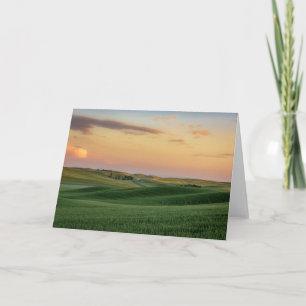 Sunset over Wheat Fields Washington State Card