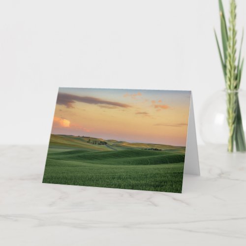 Sunset over Wheat Fields  Washington State Card