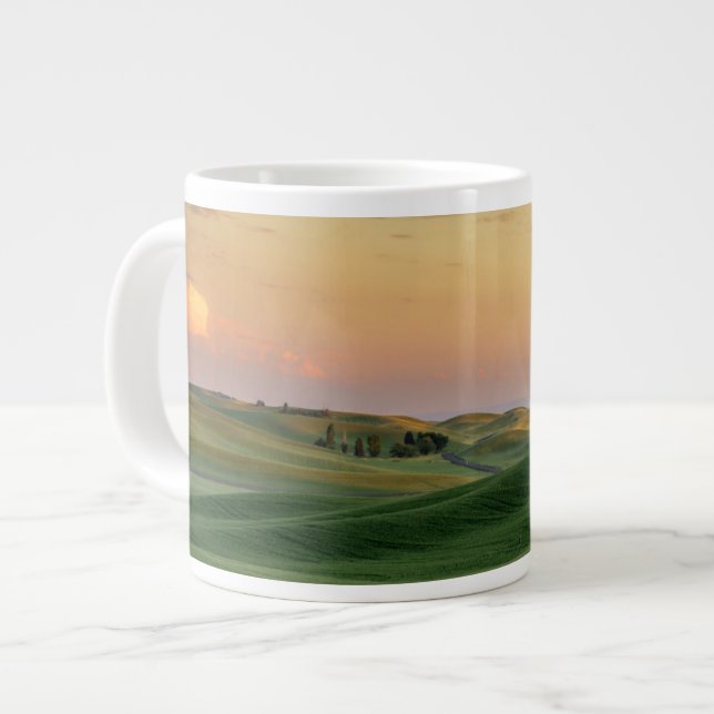 Sunset over Wheat Fields | Washington State Giant Coffee Mug (Front Left)