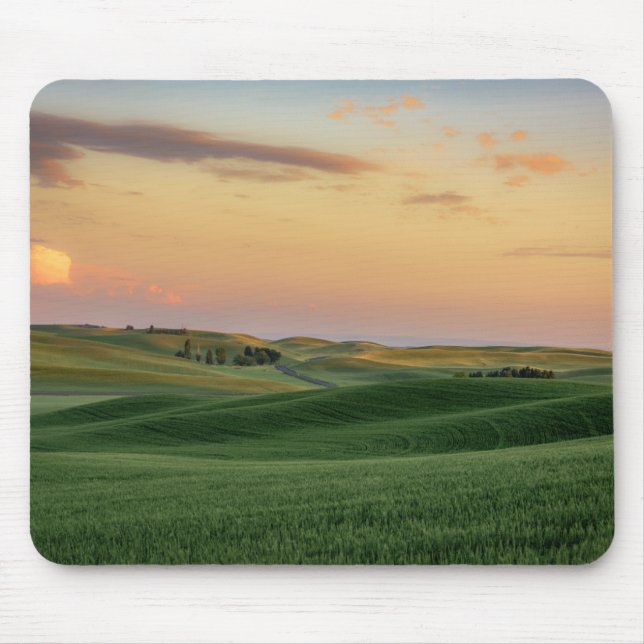 Sunset over Wheat Fields | Washington State Mouse Pad (Front)
