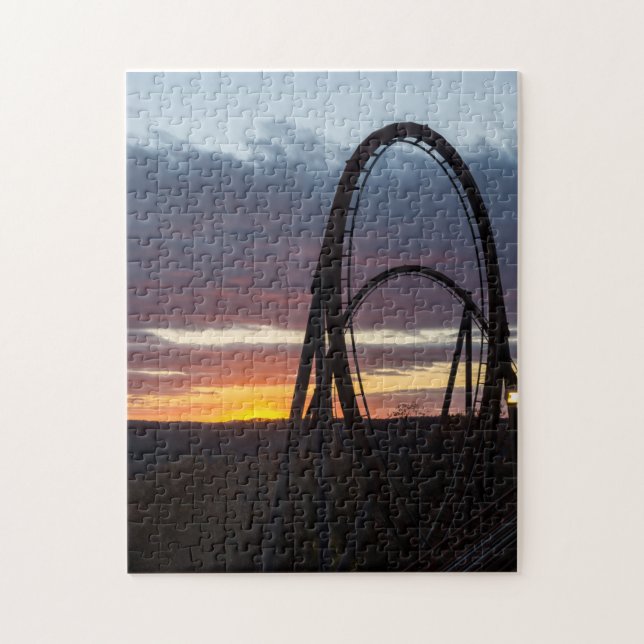 Sunset Over Wildfire Jigsaw Puzzle (Vertical)
