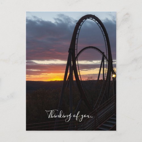 Sunset Over Wildfire Thinking Of You Postcard