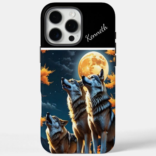 Sunset Painted Sky with Wolves Case-Mate iPhone Case (Back)