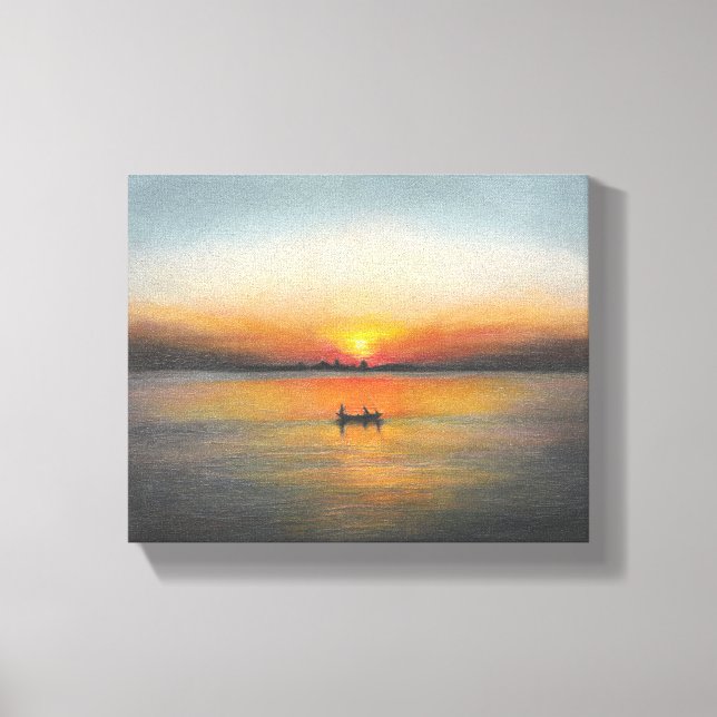 Sunset painting acrylic painting canvas print (Front)