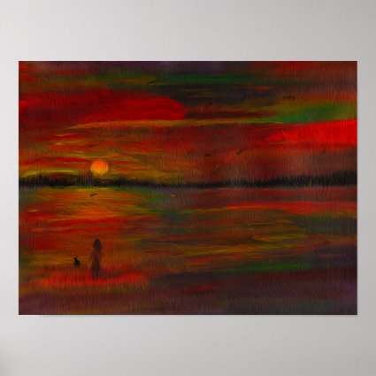 Sunset painting poster