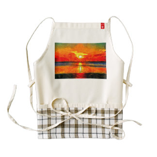 Sunset painting zazzle HEART apron
