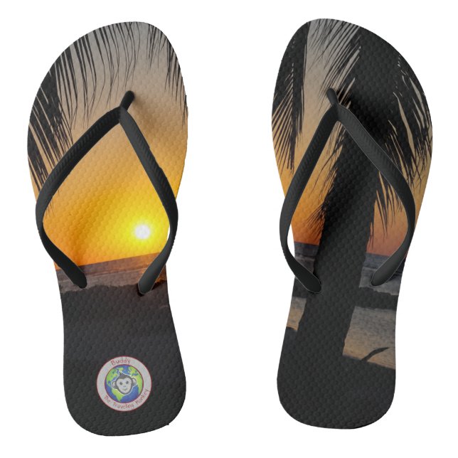 Sunset Palm Flip Flops (Footbed)