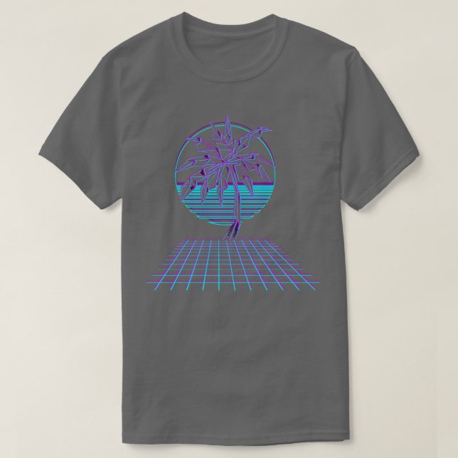 Sunset Palm Grid T-Shirt (Design Front)