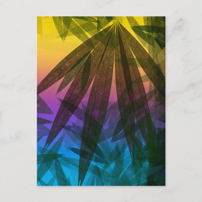 Sunset Palm leaves Postcard (Front)
