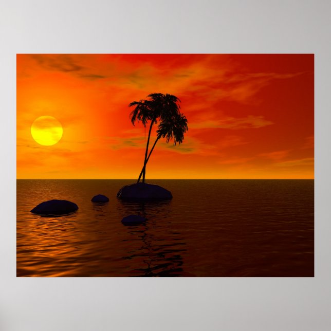Sunset Palm Poster (Front)