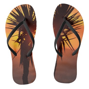 Sunset Palm Tree Flip Flops Sunset Palm Tree Flip Flops