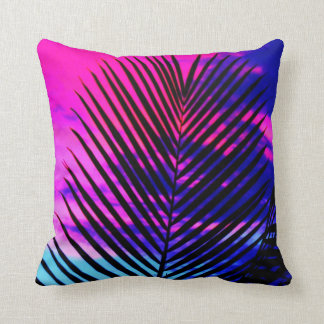 Sunset Palm Tree Throw Pillow