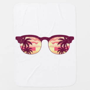 Sunset Palm Trees Beach Summer Vacation Tropical S Baby Blanket
