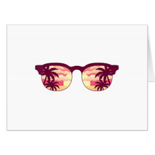 Sunset Palm Trees Beach Summer Vacation Tropical S Card