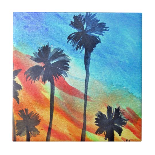 palm tree plaster craft painting