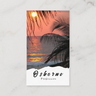 Sunset Palm Trees Business Card