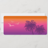 Sunset Palm Trees Faux Boarding Pass Save The Date Invitation (Back)