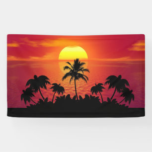Sunset Palm Trees Silhouette-16514 Banner