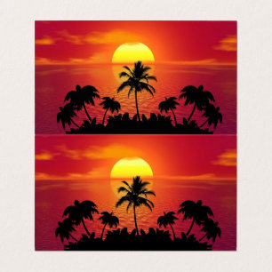 Sunset Palm Trees Silhouette-16514 Business Card