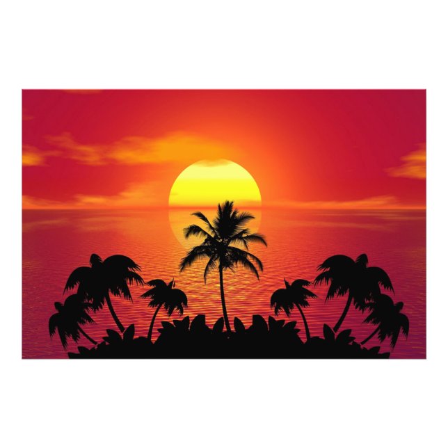Sunset Palm Trees Silhouette-16514 Photo Print (Front)