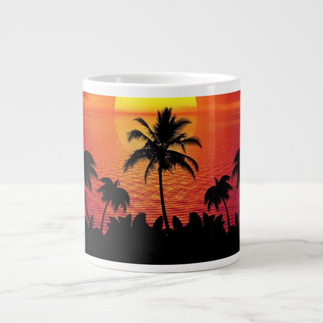 Sunset Palm Trees Silhouette-16515 Giant Coffee Mug (Front)