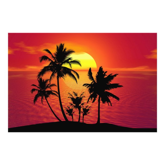 Sunset Palm Trees Silhouette Design-65143 Photo Print (Front)