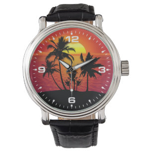 Sunset Palm Trees Silhouette Design-65143 Watch