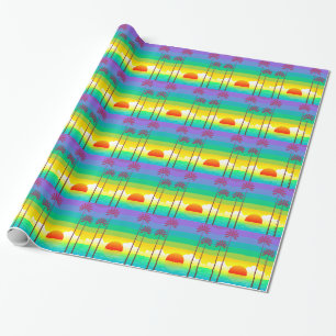 Sunset & Palm Trees Wrapping Paper